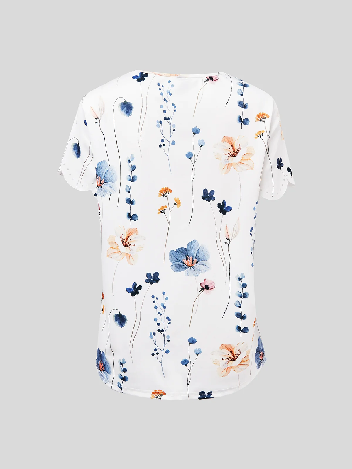 Sommer Nachtisch Oberstoff Kragen Geblümt Design T-Shirt