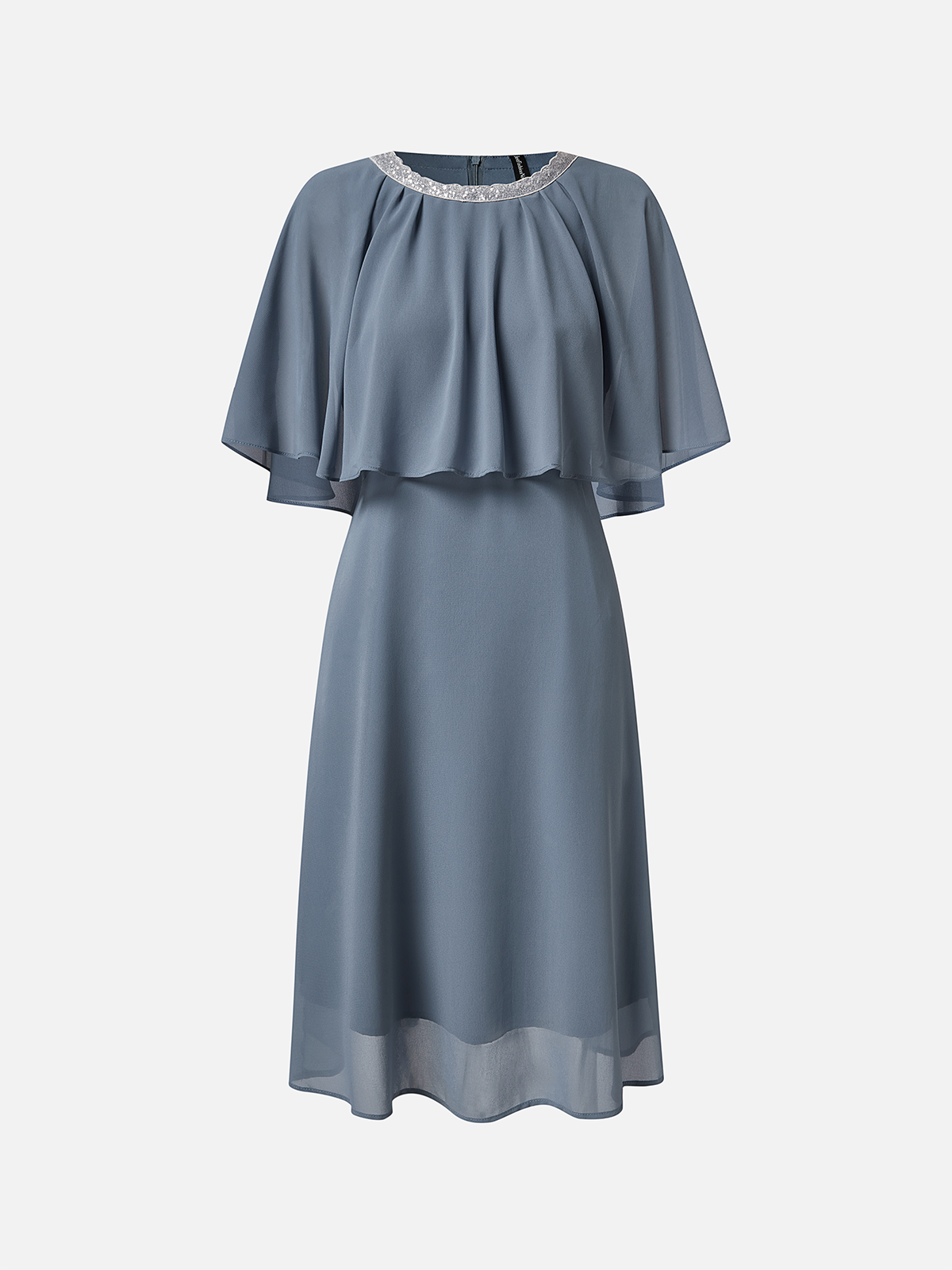 Chiffon Elegant Unifarben Kleid