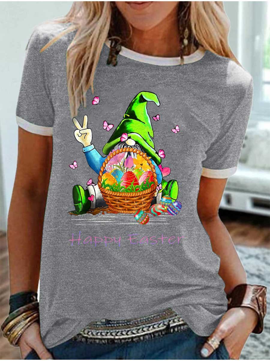 Damen Buchstabe Kurzarm T-Shirts T-Shirt Rundhals Lässig Sommer Oberteile