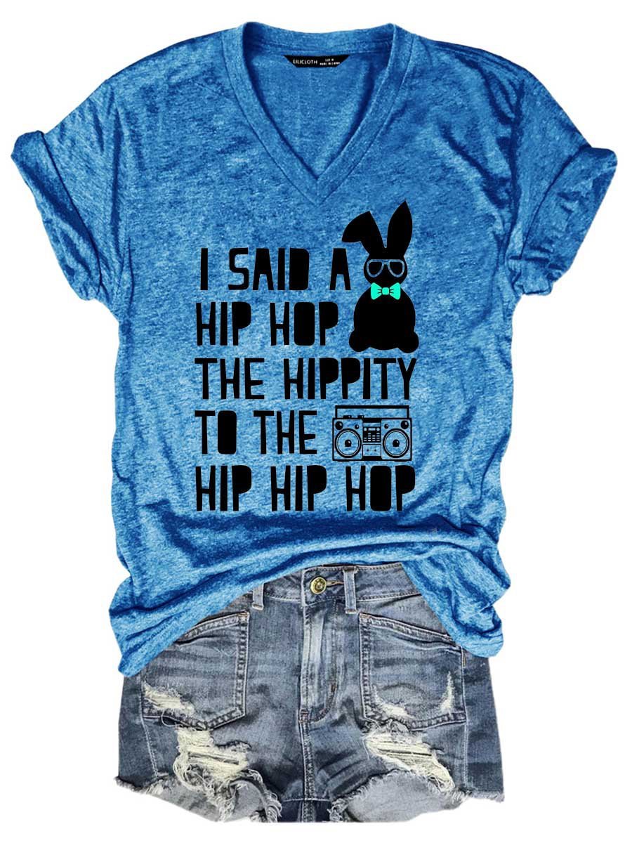 Damen Buchstabe Kurzarm T-Shirts T-Shirt V-Ausschnitt Lässig Sommer Oberteile