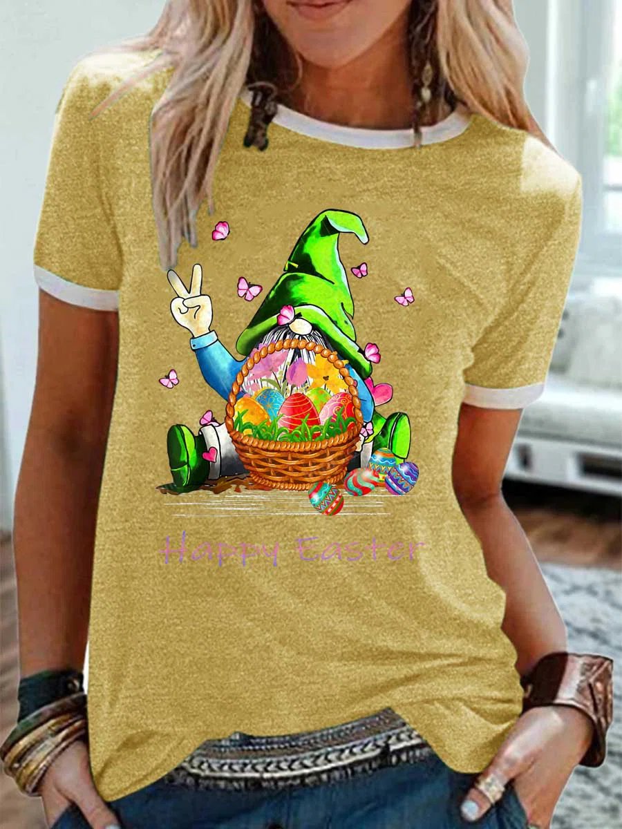 Damen Buchstabe Kurzarm T-Shirts T-Shirt Rundhals Lässig Sommer Oberteile