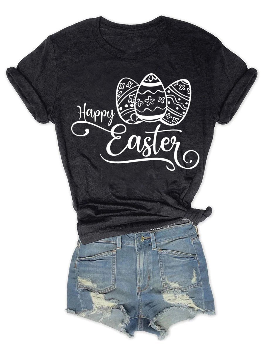 Damen Buchstabe Kurzarm T-Shirts T-Shirt Rundhals Lässig Sommer Oberteile