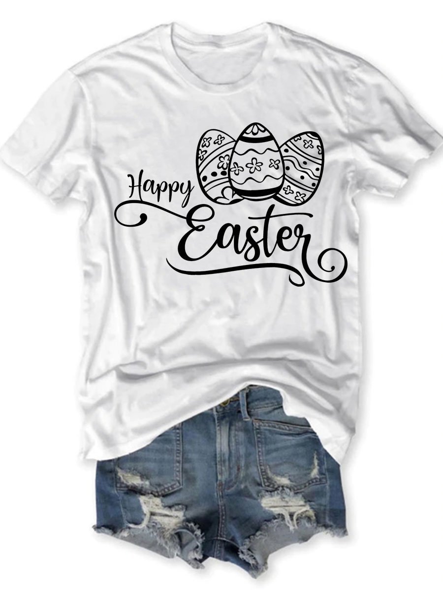 Damen Buchstabe Kurzarm T-Shirts T-Shirt Rundhals Lässig Sommer Oberteile