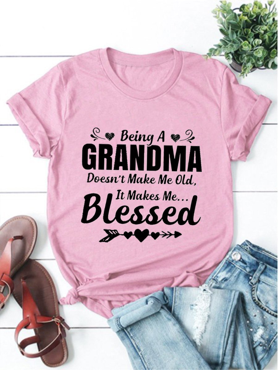 Damen Kurzarm T-Shirts T-Shirt Sommer Buchstabe Baumwollmischung Rundhals Ausgehen Lässig Oberteile