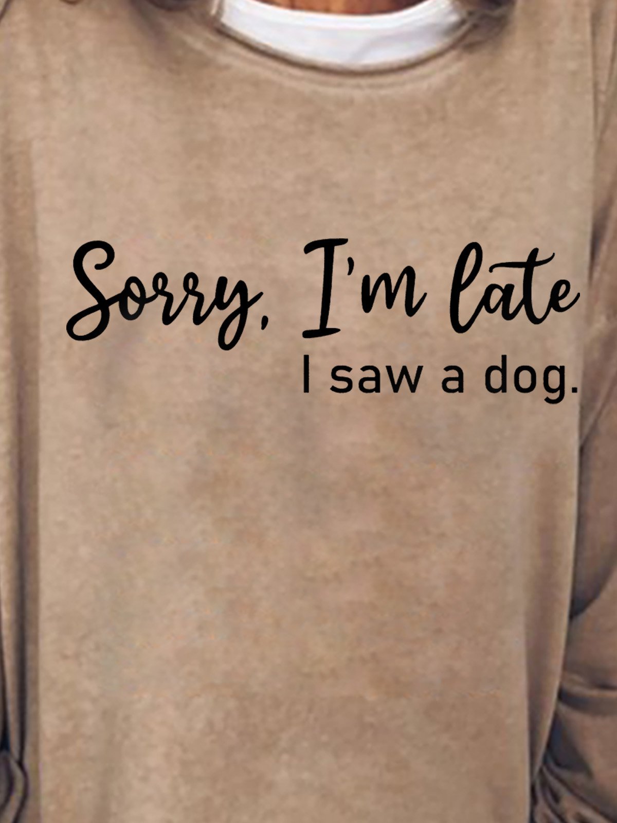 Damen Buchstabe Rundhals Lässig Frühling/Herbst Langarm Sweatshirt