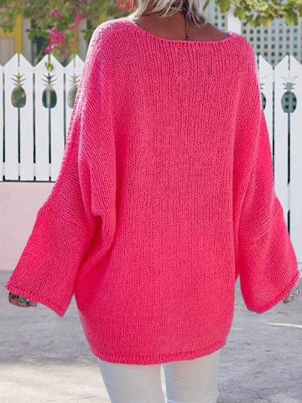 Baumwollgemischer Lässiger Pullover