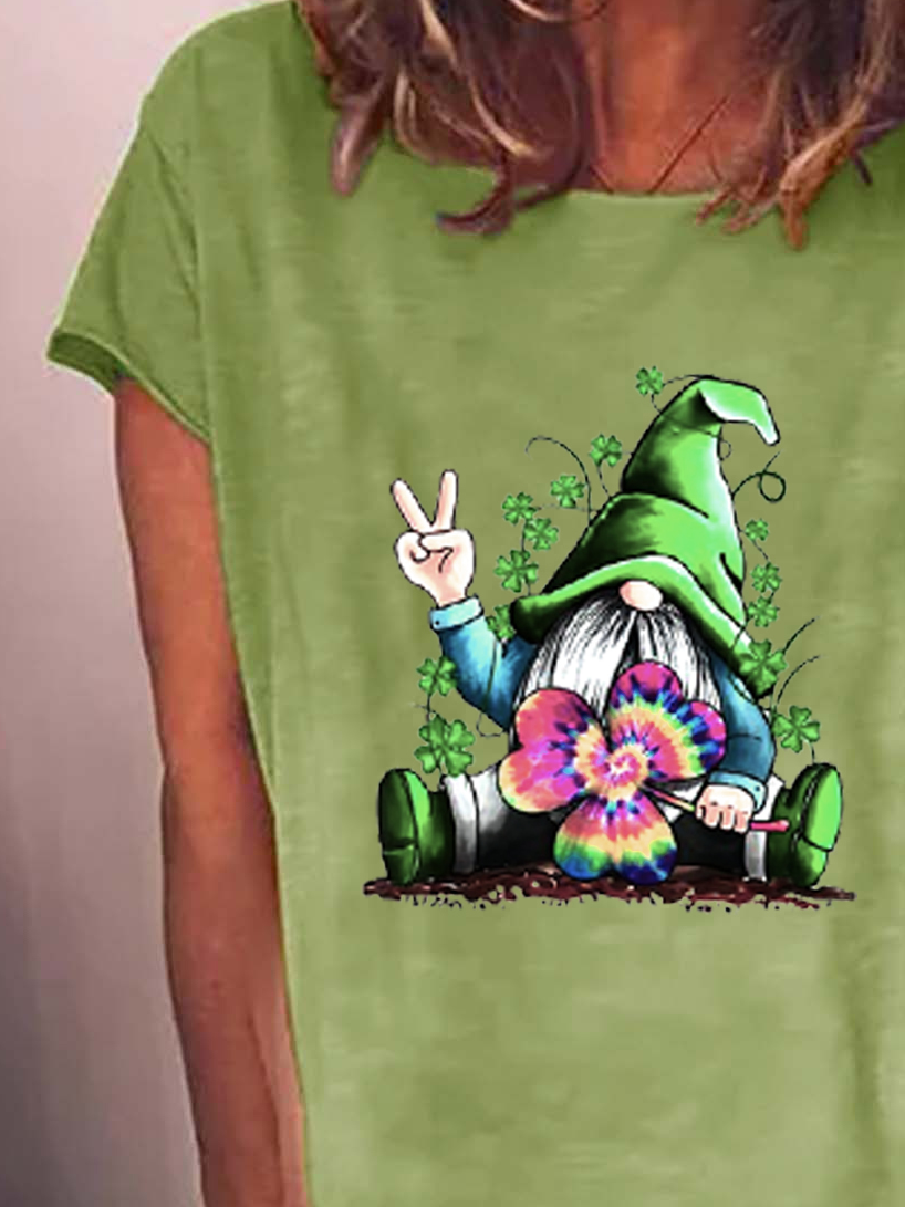 Damen Kartoon Kurzarm T-Shirts T-Shirt Rundhals Lässig Sommer Oberteile
