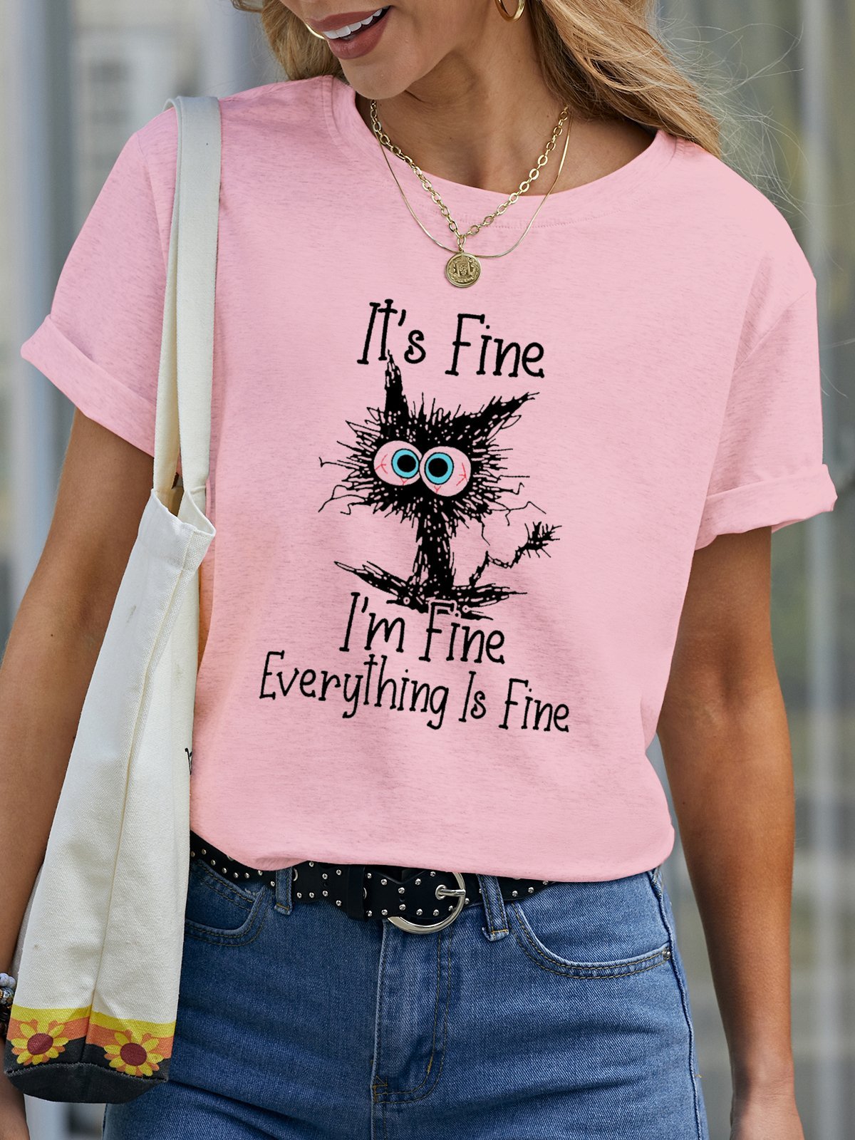 Damen Buchstabe Kurzarm T-Shirts T-Shirt Rundhals Lässig Sommer Oberteile