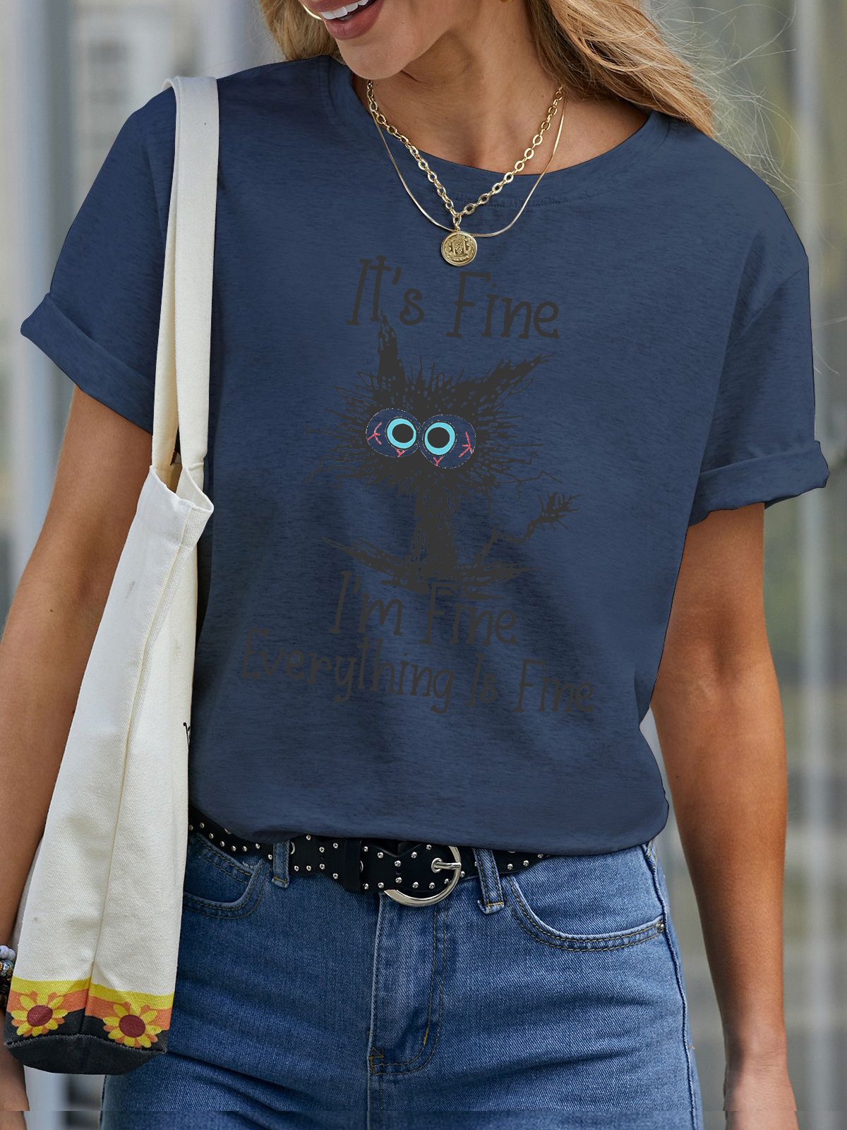 Damen Buchstabe Kurzarm T-Shirts T-Shirt Rundhals Lässig Sommer Oberteile