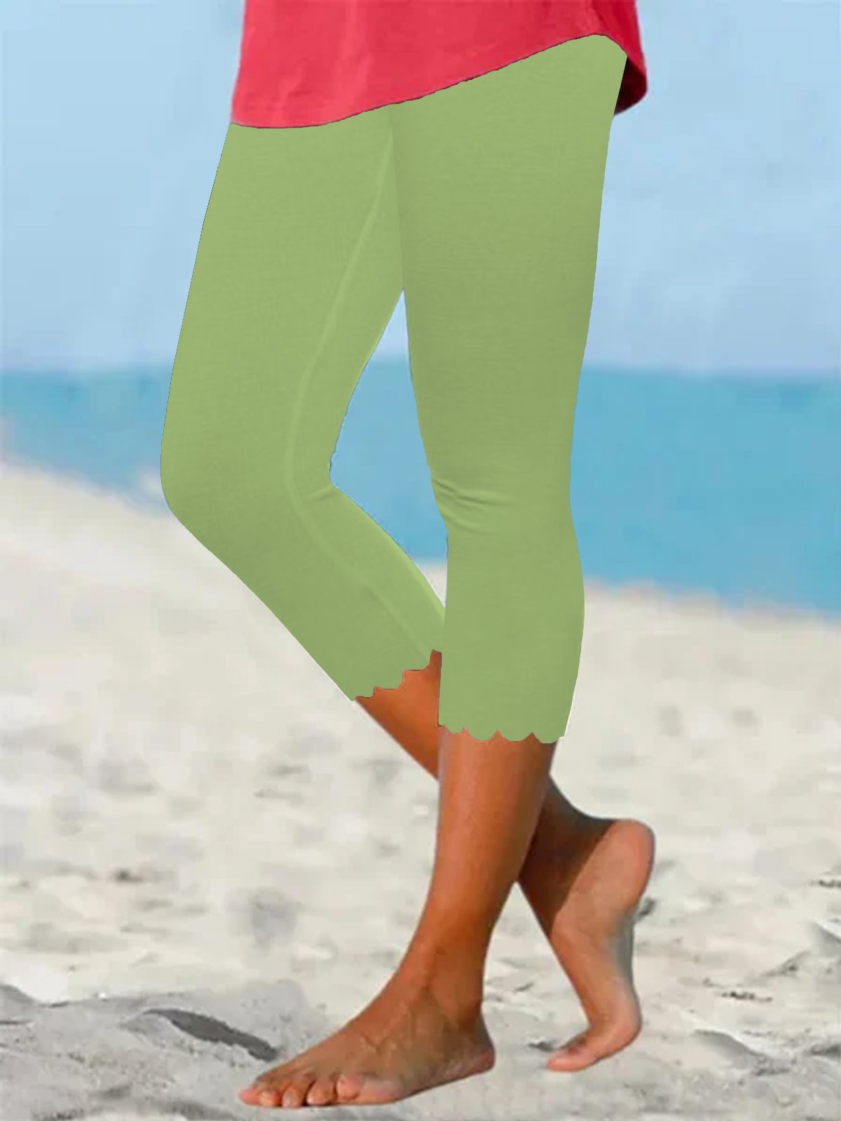 Strand Täglich Basic Unifarben Farbe gemustert Elastische Taille Hohe Elastizität verbrannt Blume Hosen Große Größen