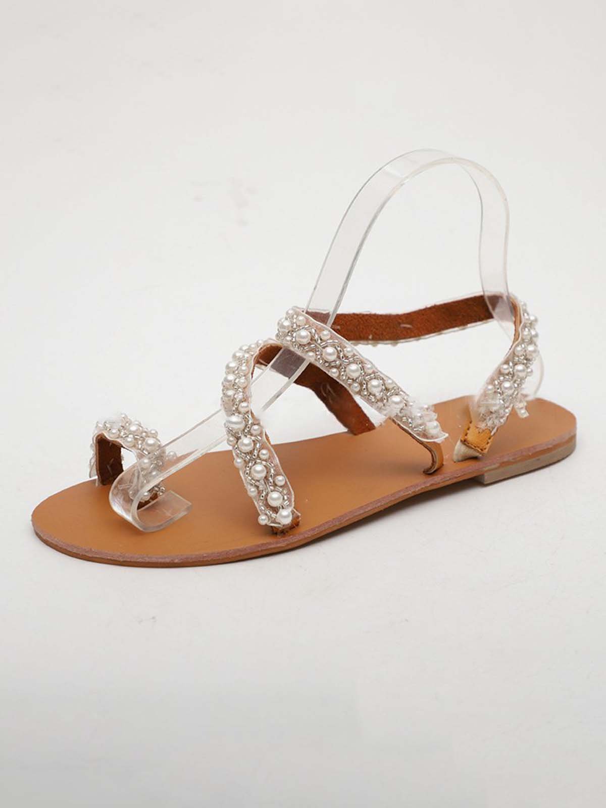 Böhmische Sandale mit Perlen