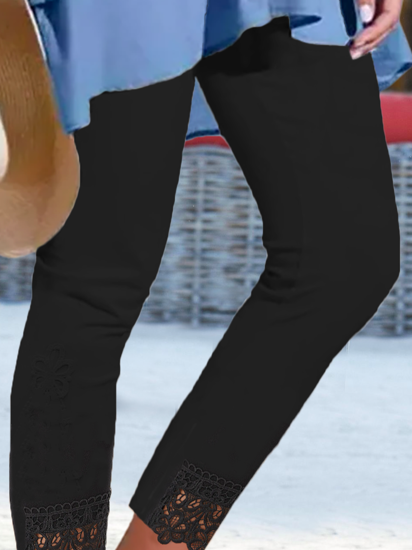 Damen Unifarben Lässig Alle Jahreszeiten Lang Leggings