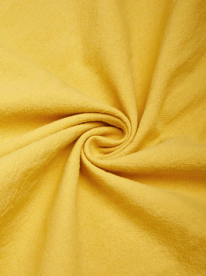 Gelb Flügelärmel Normal Kleid