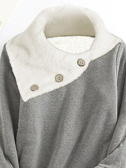 Sonstiges Fluff/Granular-Fleece-Stoff Lässig Sweatshirt