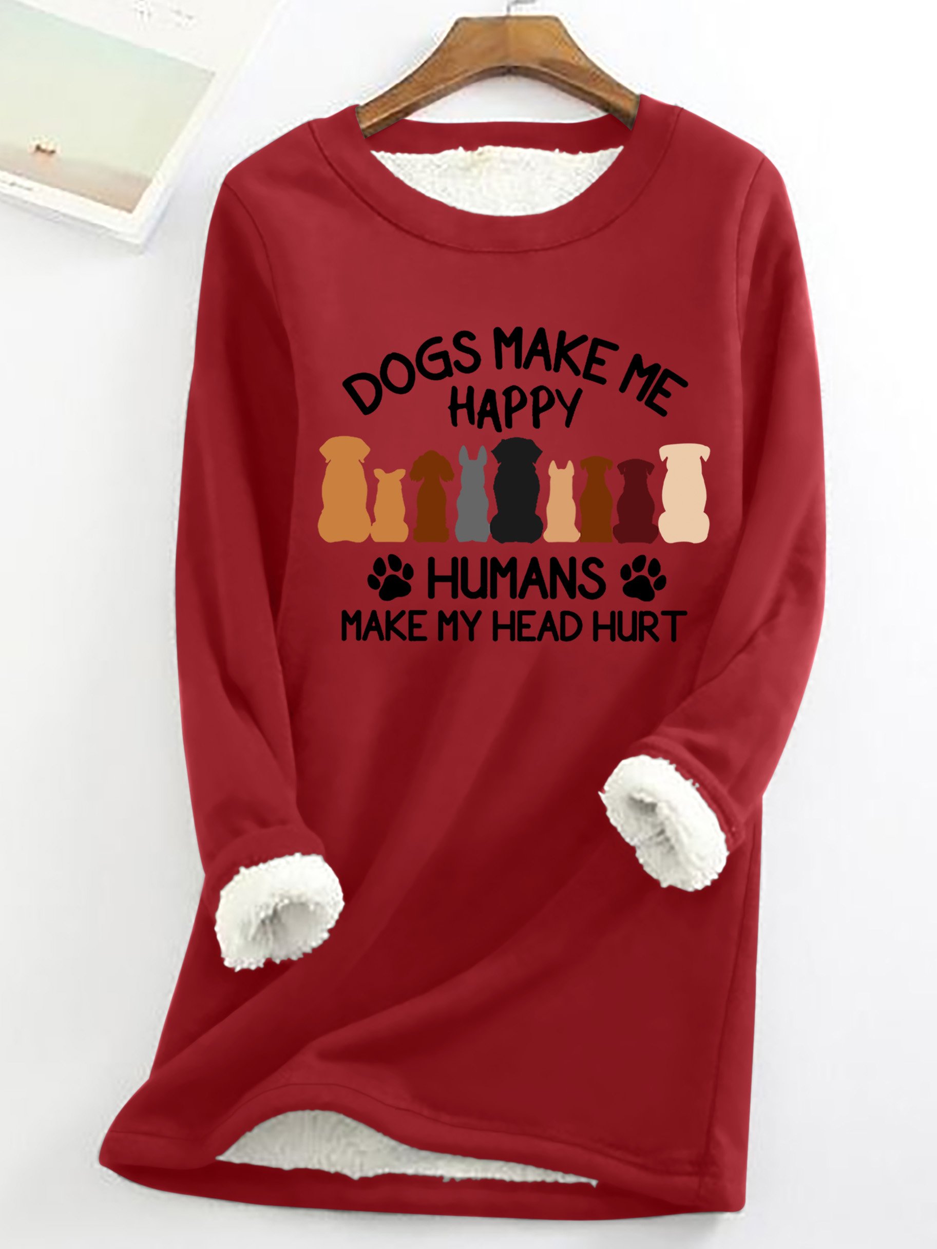 Damen Rundhals Hund Einfach Frühling/Herbst Langarm Sweatshirt