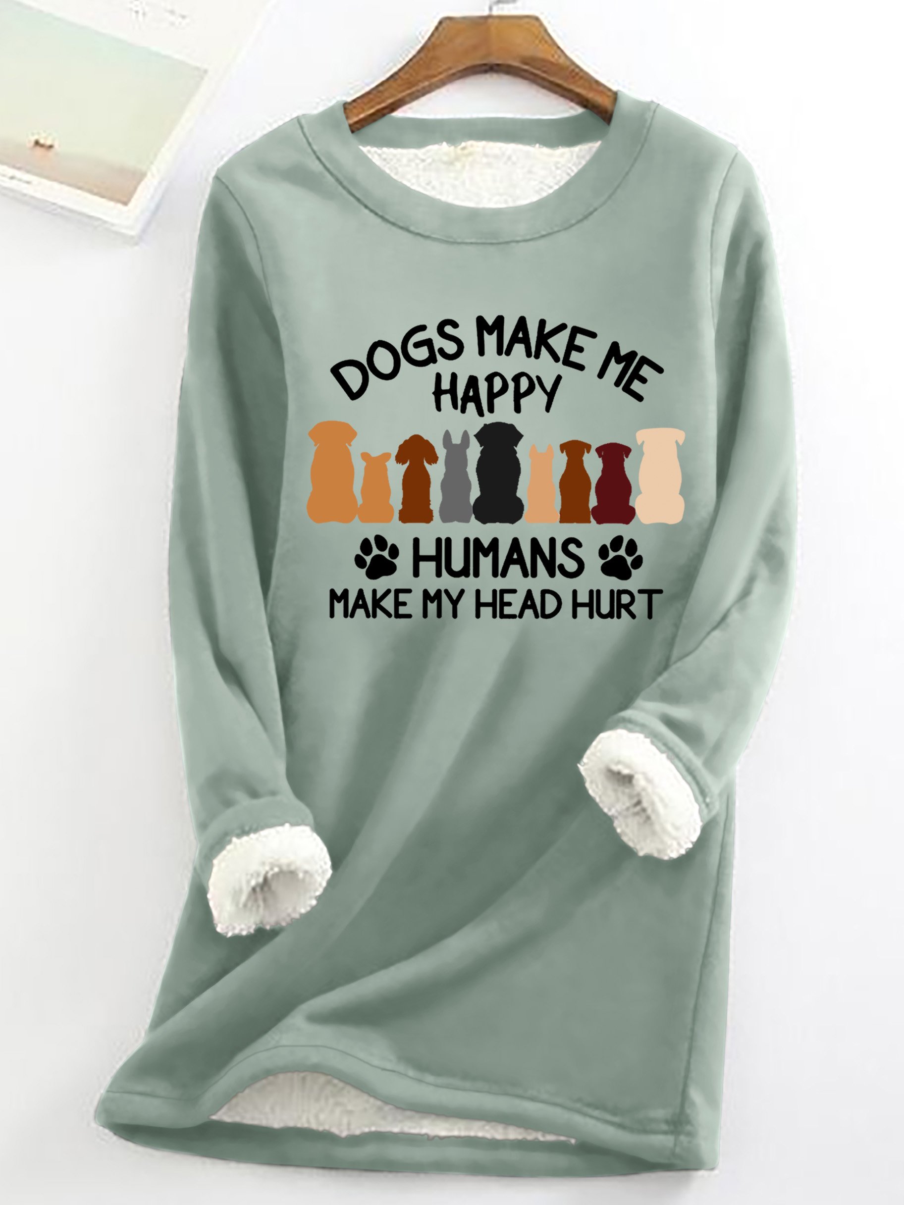 Damen Rundhals Hund Einfach Frühling/Herbst Langarm Sweatshirt