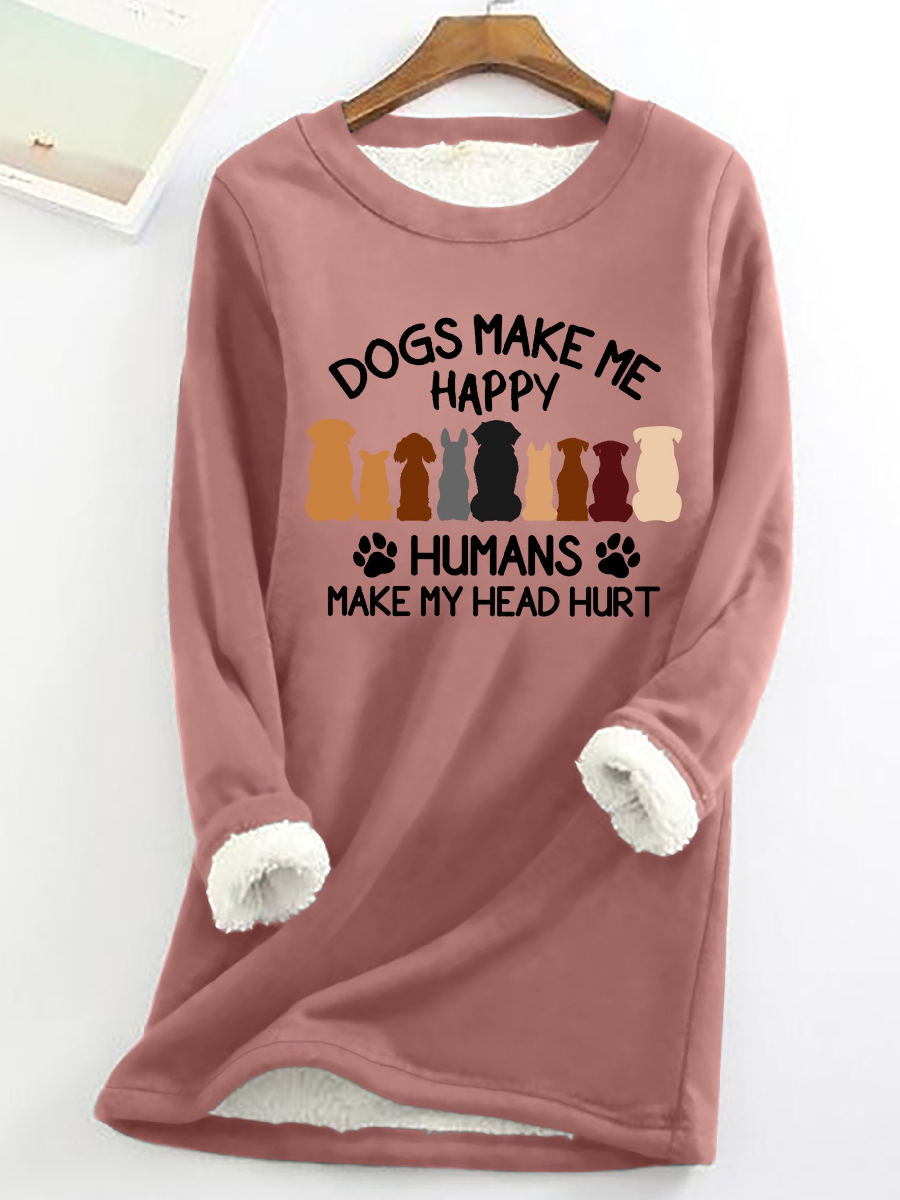 Damen Rundhals Hund Einfach Frühling/Herbst Langarm Sweatshirt