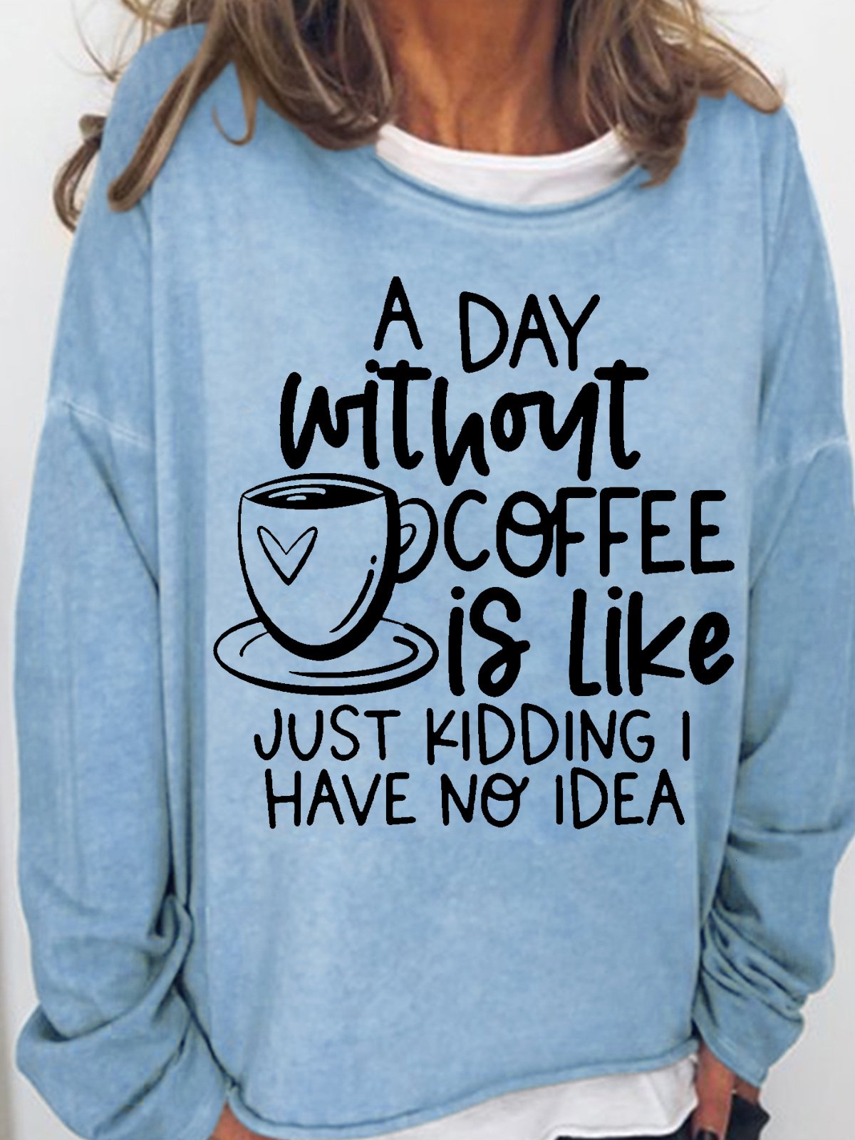 Damen Textbriefe Rundhals Lässig Frühling/Herbst Langarm Sweatshirt