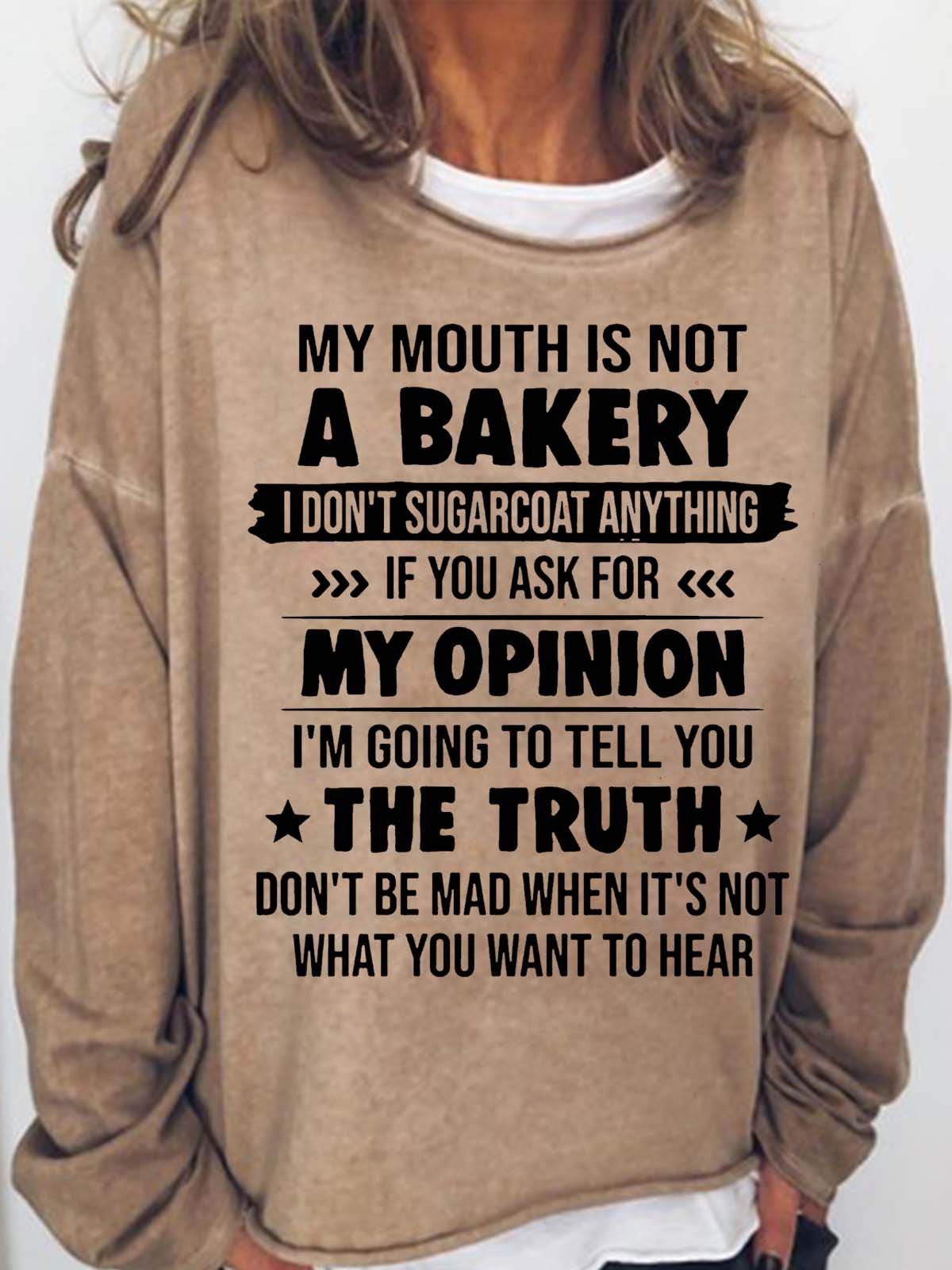 Damen Textbriefe Rundhals Lässig Frühling/Herbst Langarm Sweatshirt
