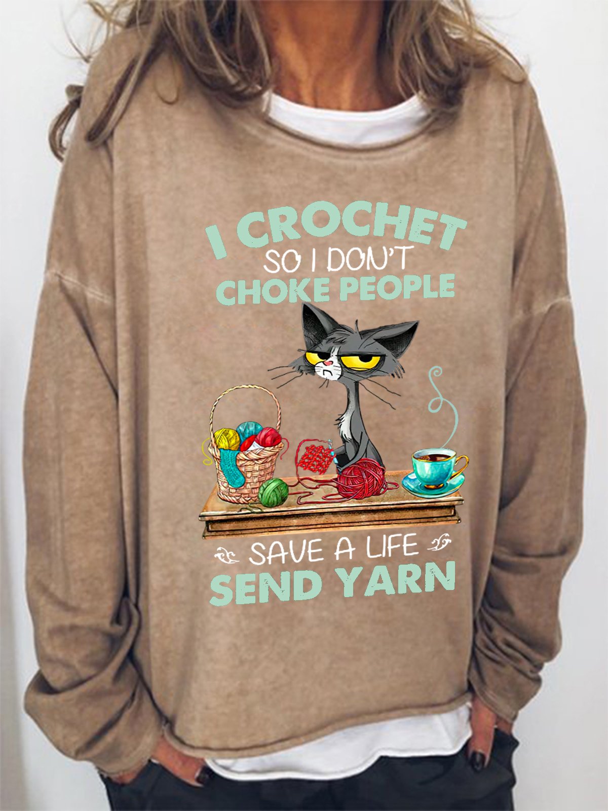 Damen Rundhals Tier Einfach Frühling/Herbst Langarm Sweatshirt