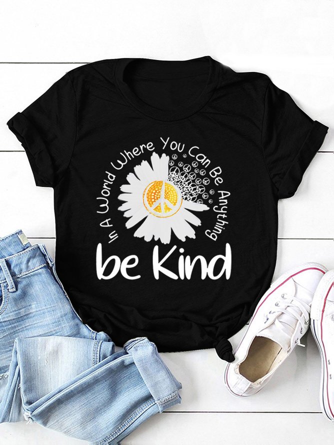 Damen Geblümt Kurzarm T-Shirts T-Shirt Rundhals Lässig Sommer Oberteile