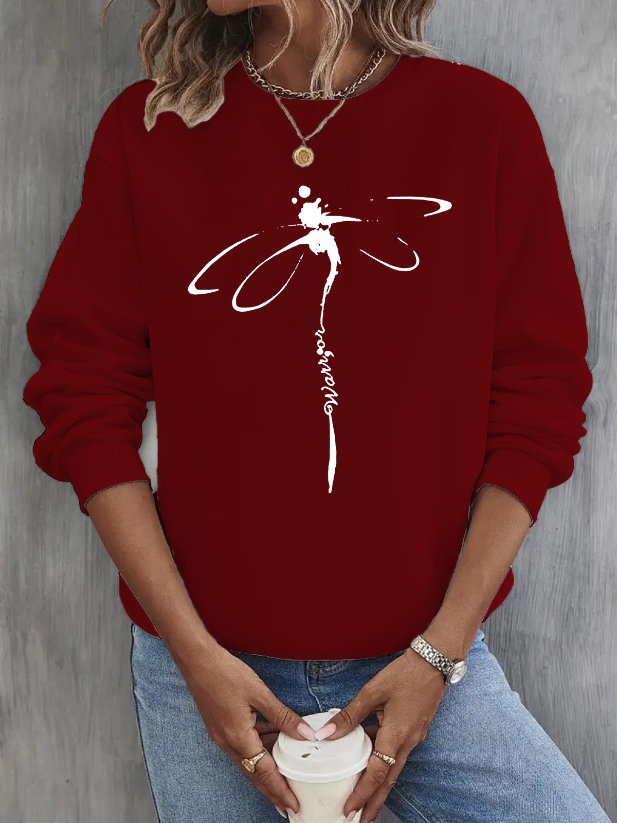 Libelle Lässig Sweatshirt