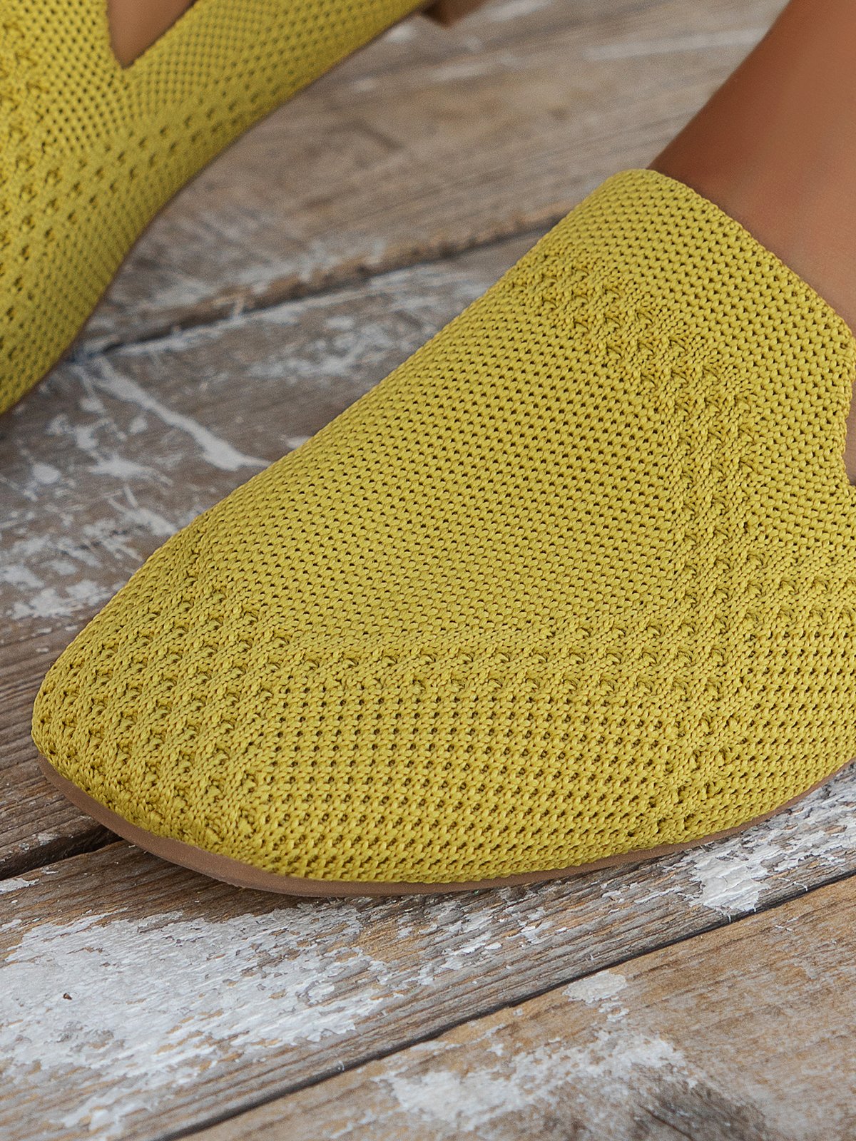 Lässig Atmungsaktiv Textil Quadratisch Slip On Schuhe