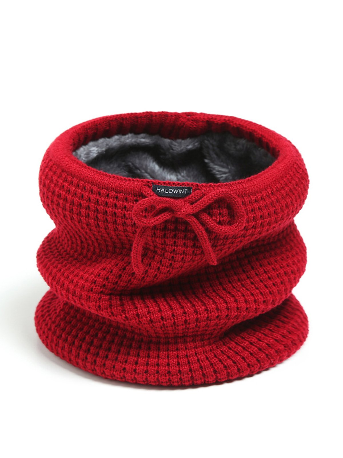 Damen Wärme Kunstpelz Halsmanschette Gestrickt Hut