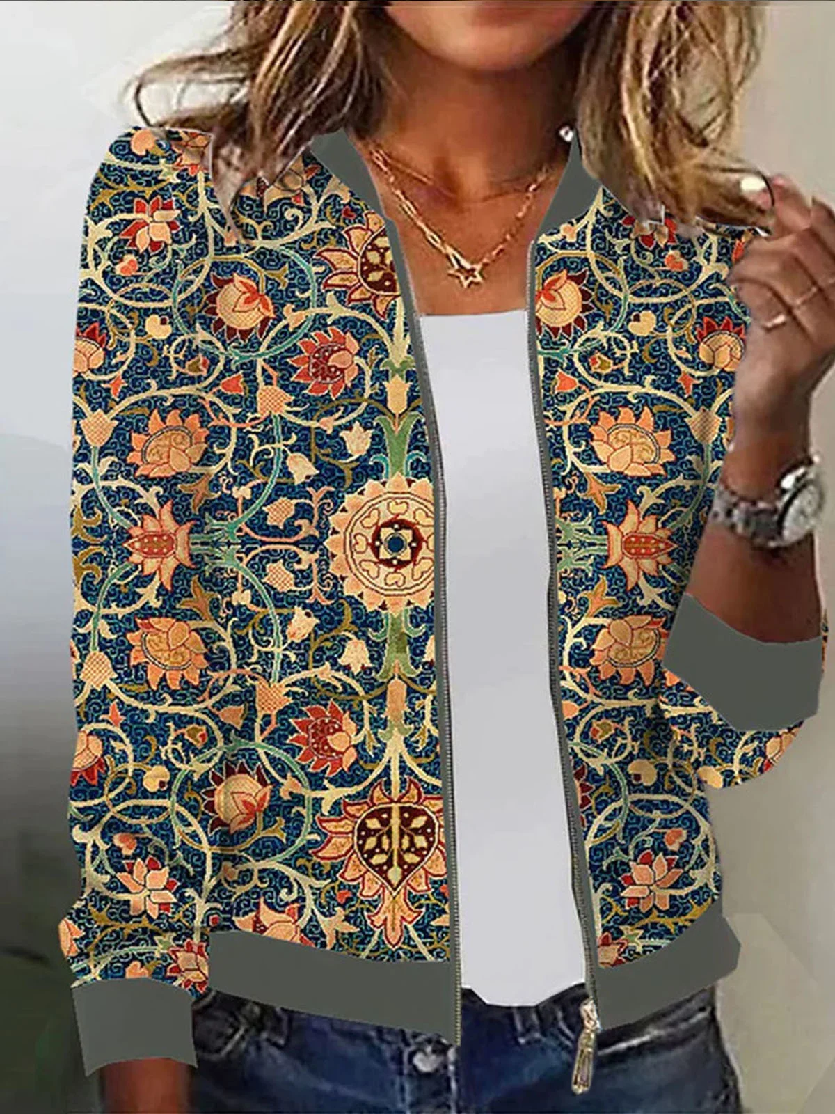 Lässig Weit Ethnisch Jacke