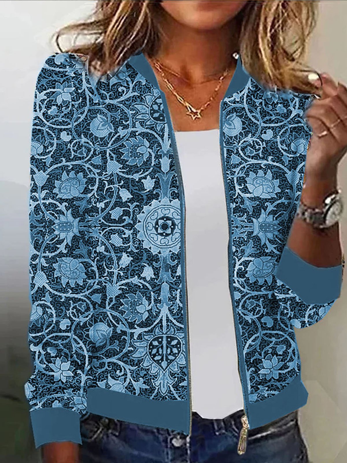 Lässig Weit Ethnisch Jacke
