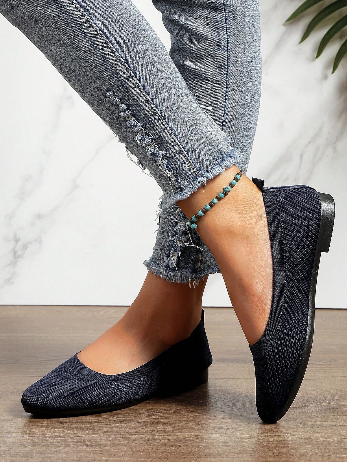 Damen minimalistisch Bequem Textil Flach Flache Schuhe