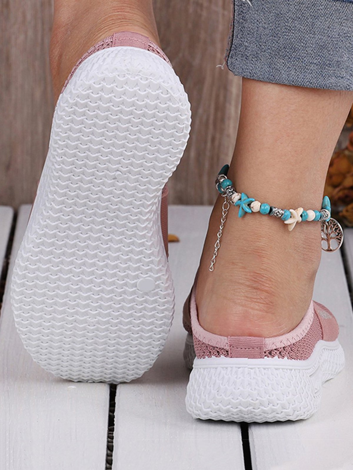 Atmungsaktiv Textil Slip On Maultier Sneakers