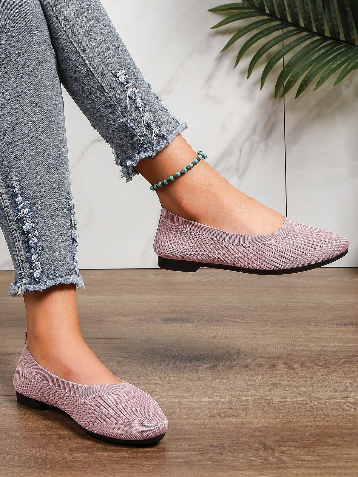 Damen minimalistisch Bequem Textil Flach Flache Schuhe