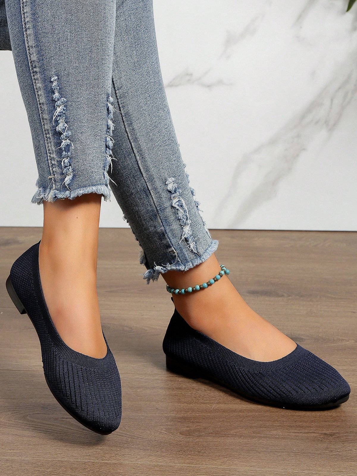 Damen minimalistisch Bequem Textil Flach Flache Schuhe