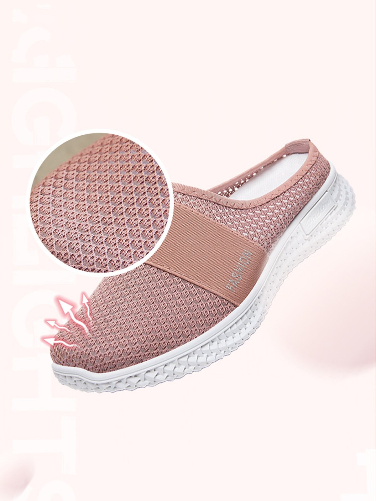 Atmungsaktiv Textil Slip On Maultier Sneakers