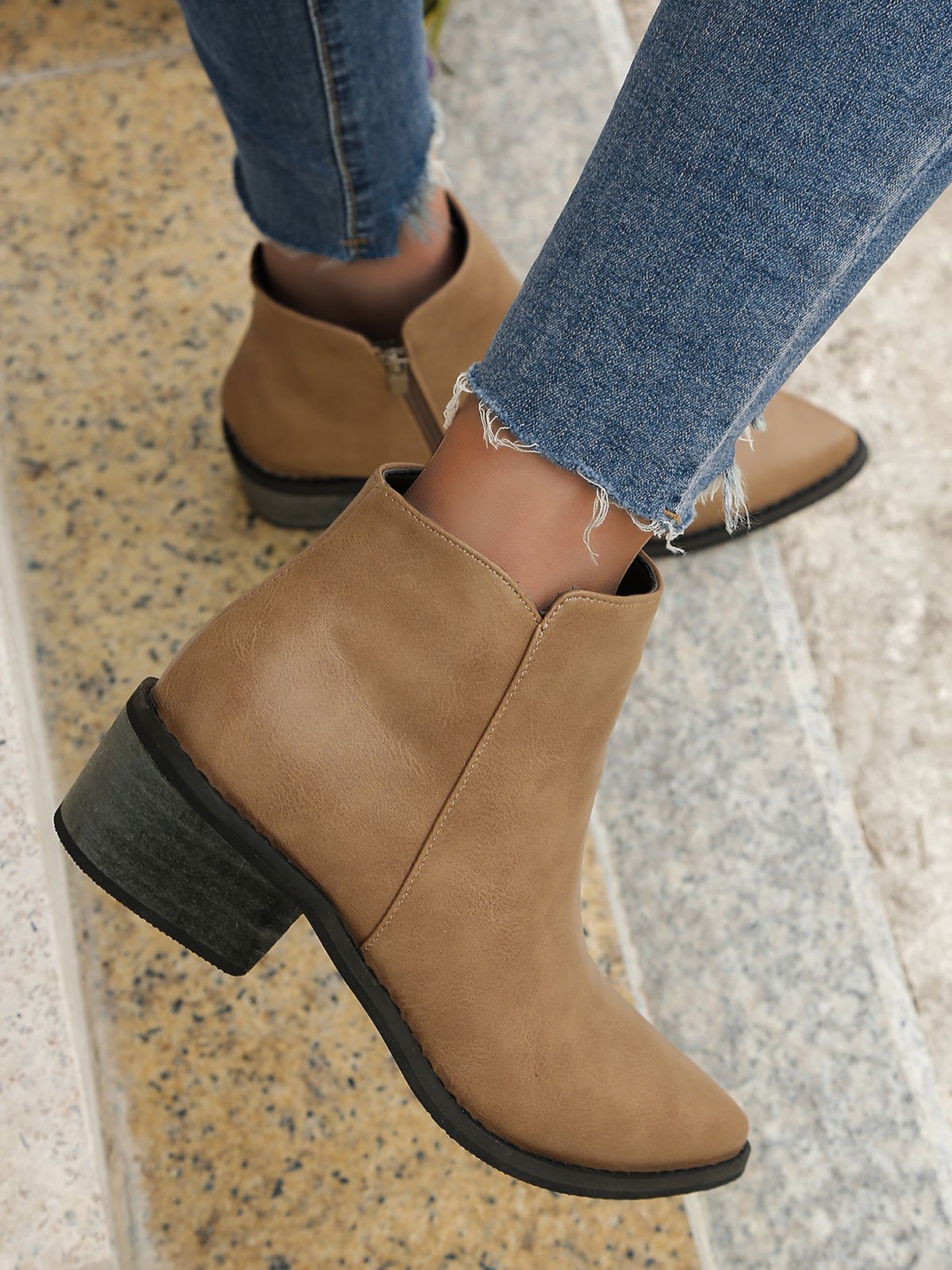Retro Blockabsatz Klassisch Stiefelette