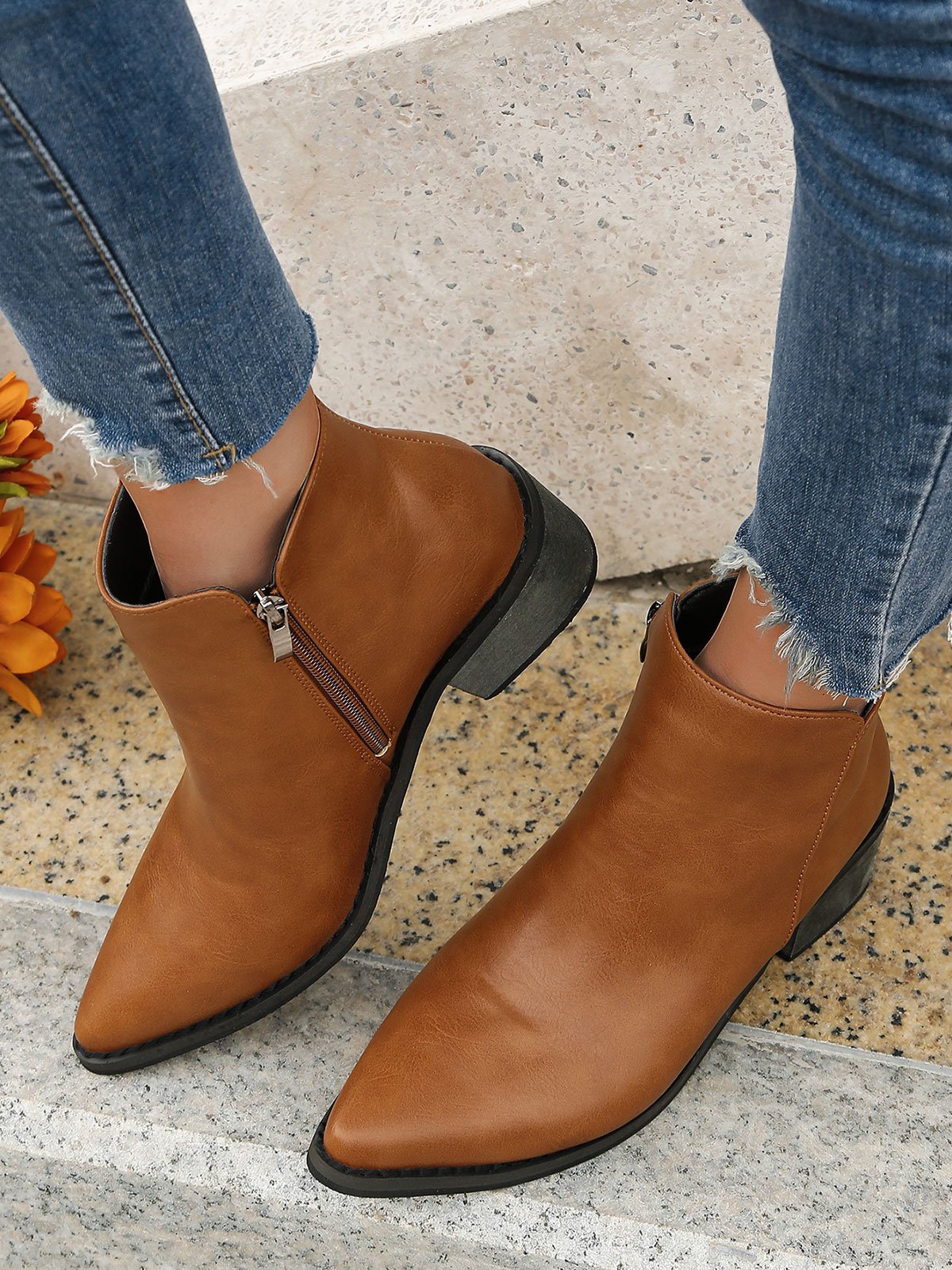 Retro Blockabsatz Klassisch Stiefelette