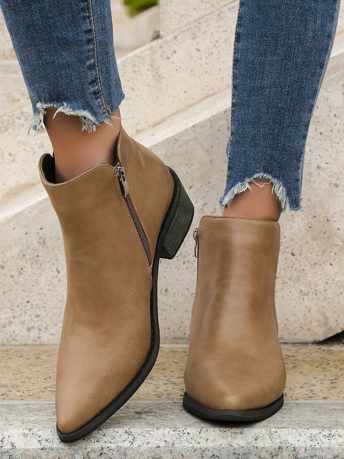 Retro Blockabsatz Klassisch Stiefelette