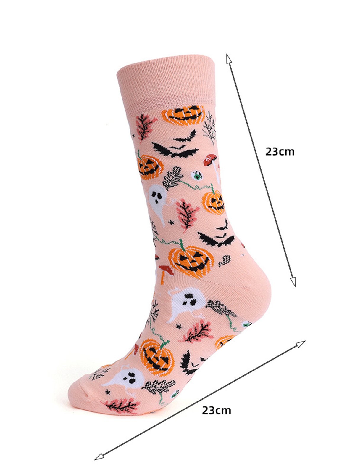 Halloween Kürbis Grimasse Schwarz Katze Mitte der Wade Socken