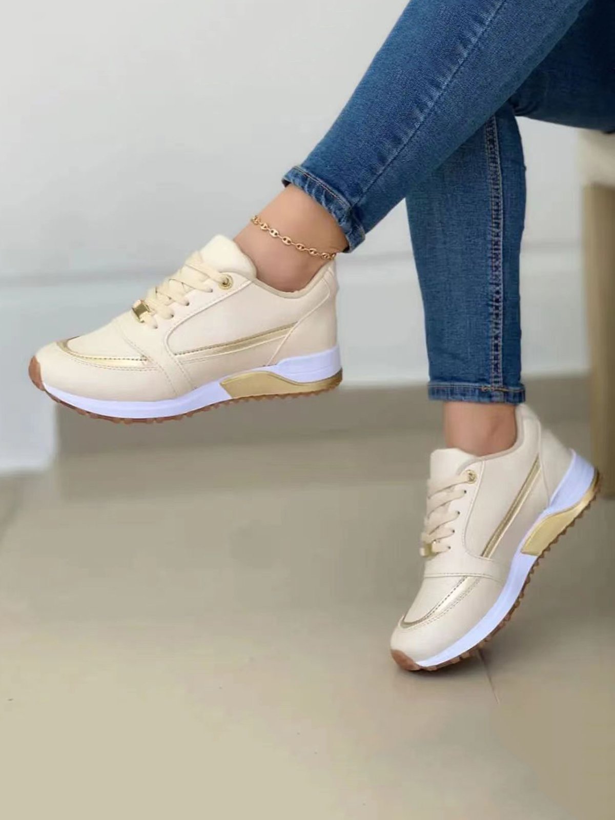 Ausgehöhlt Schnürung Atmungsaktiv Gehen Schuhe