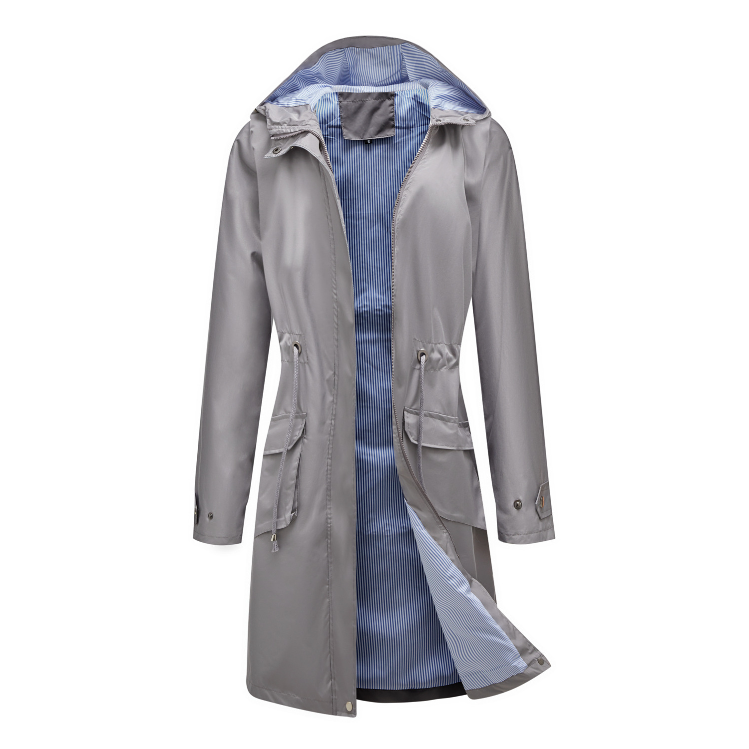 Kapuze Weit Unifarben Lässig Trenchcoat