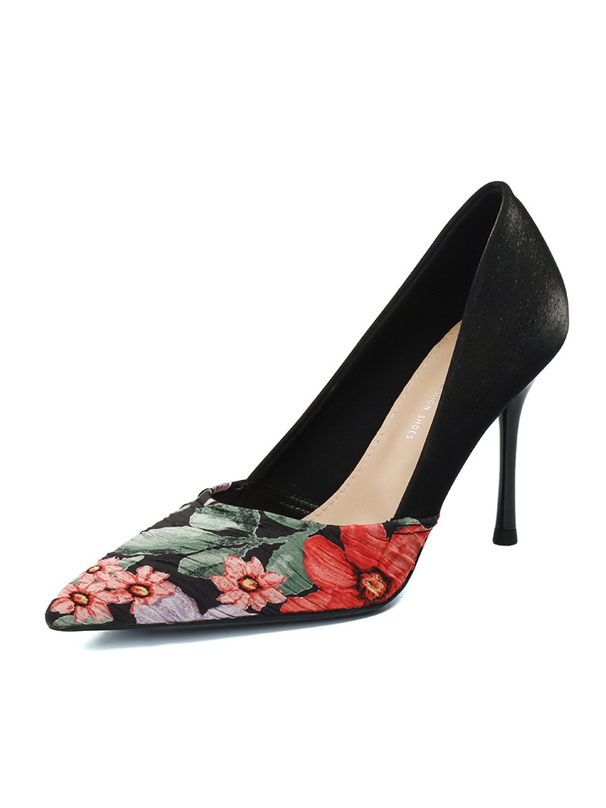 Elegant Geblümt Satin Stiletto-Absatz Pumps