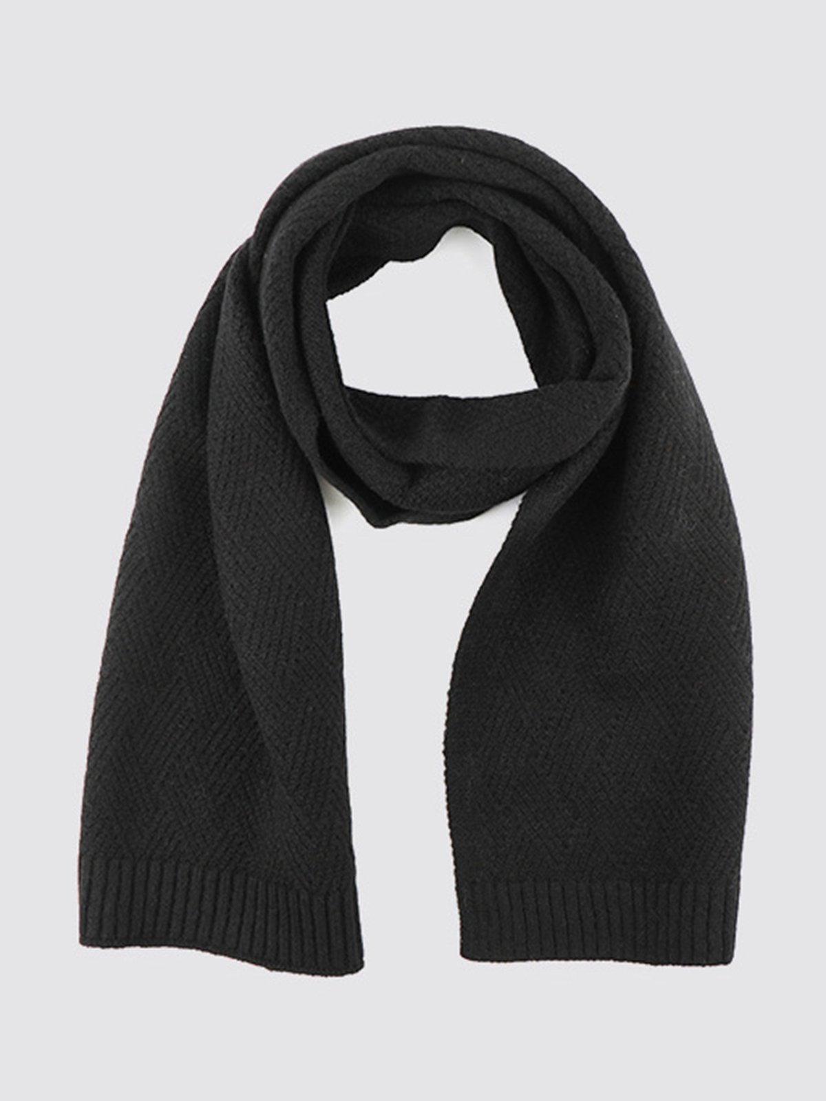 Damen minimalistisch Wärme Wollmischung Gestrickt Schal
