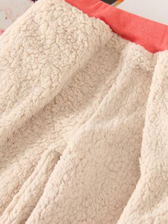Unifarben Fluff/Granular-Fleece-Stoff Weit Freizeithose