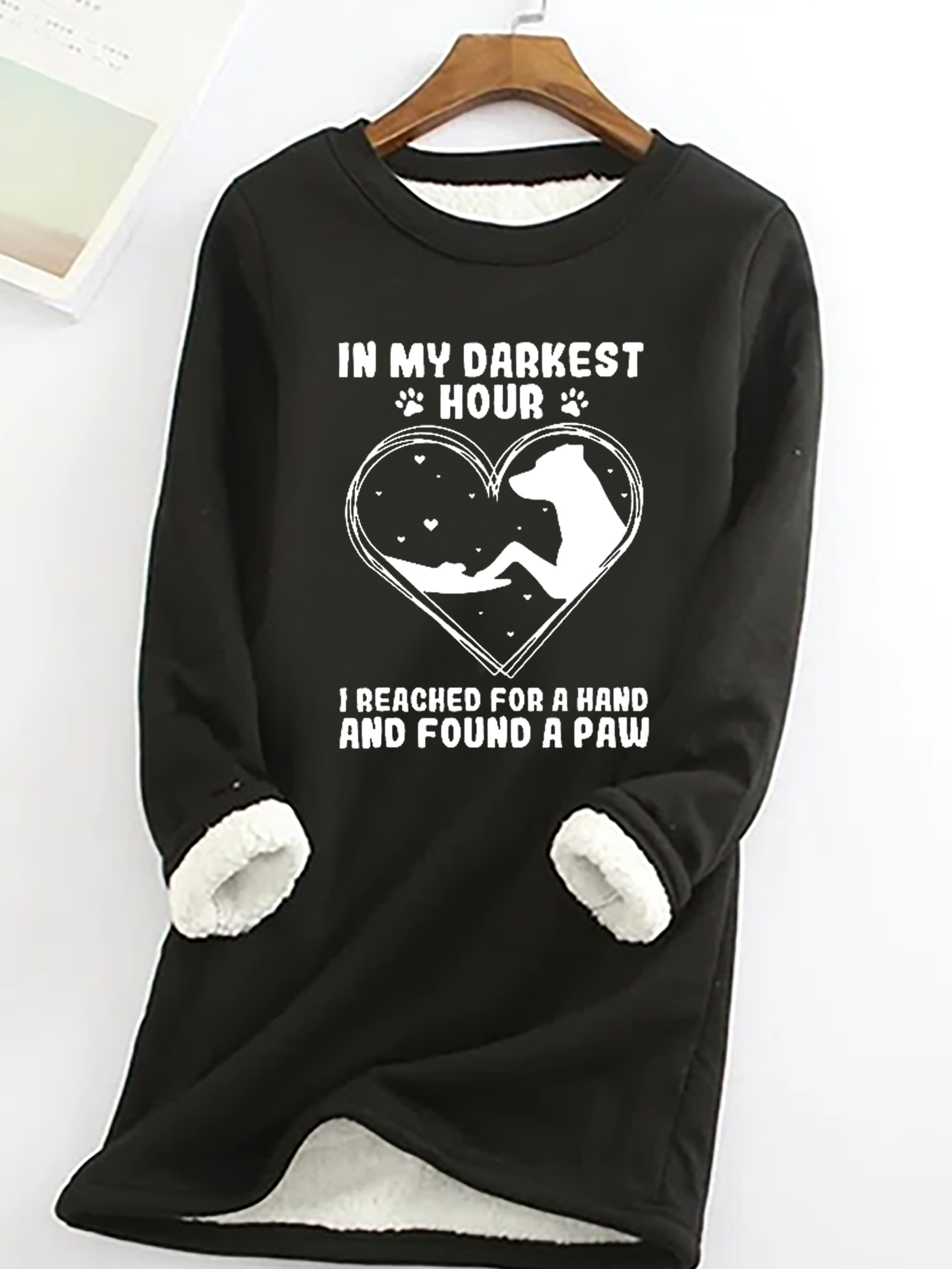 Damen Rundhals Hund Lässig Winter Langarm Sweatshirt