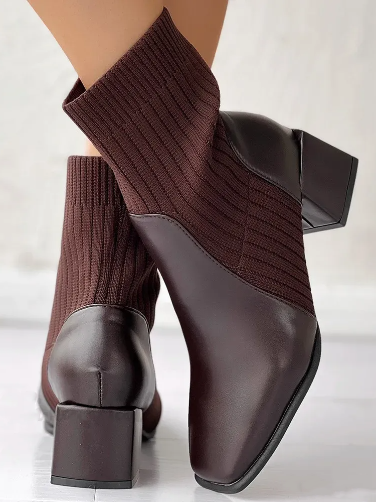 PU Herbst Lässig Chelsea Stiefelette