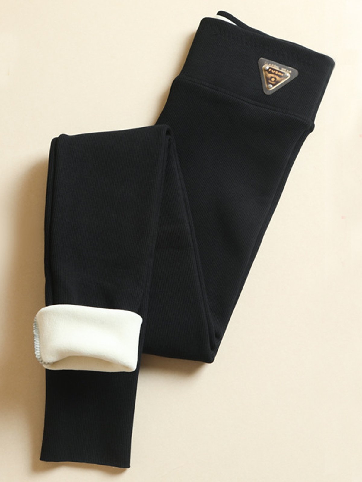 Fest Textbriefe Fluff/Granular-Fleece-Stoff Lässig Legging