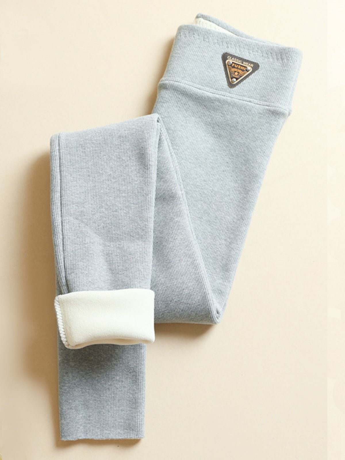 Fest Textbriefe Fluff/Granular-Fleece-Stoff Lässig Legging