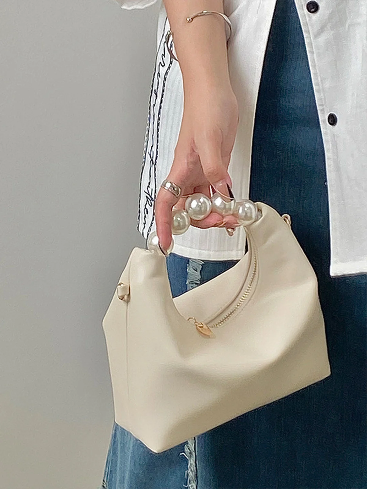 Elegant Nachgemachte Perle Handtasche Dünn Kette Gurt Umhängetasche
