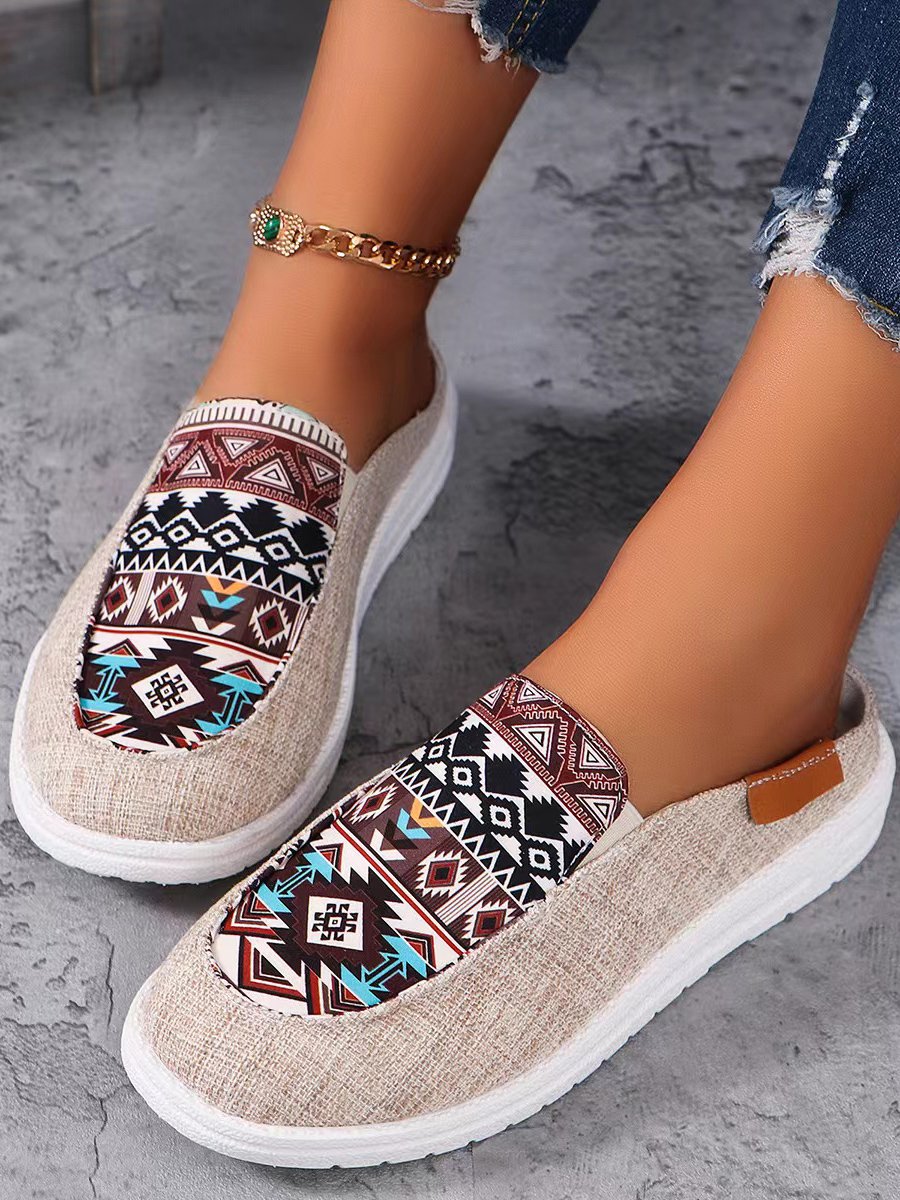 Lässig Stoff Ethnisch Alle Jahreszeiten Halbschuhe